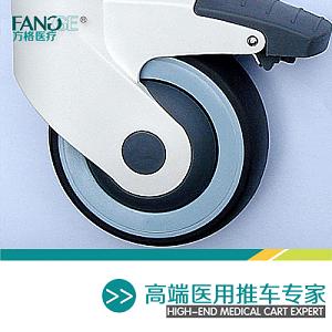 方格牌不銹鋼治療車，雙層單抽帶桶治療車