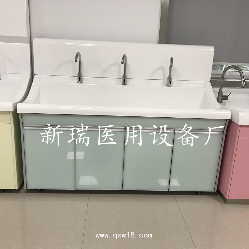 高分子洗手池雙人位高背板