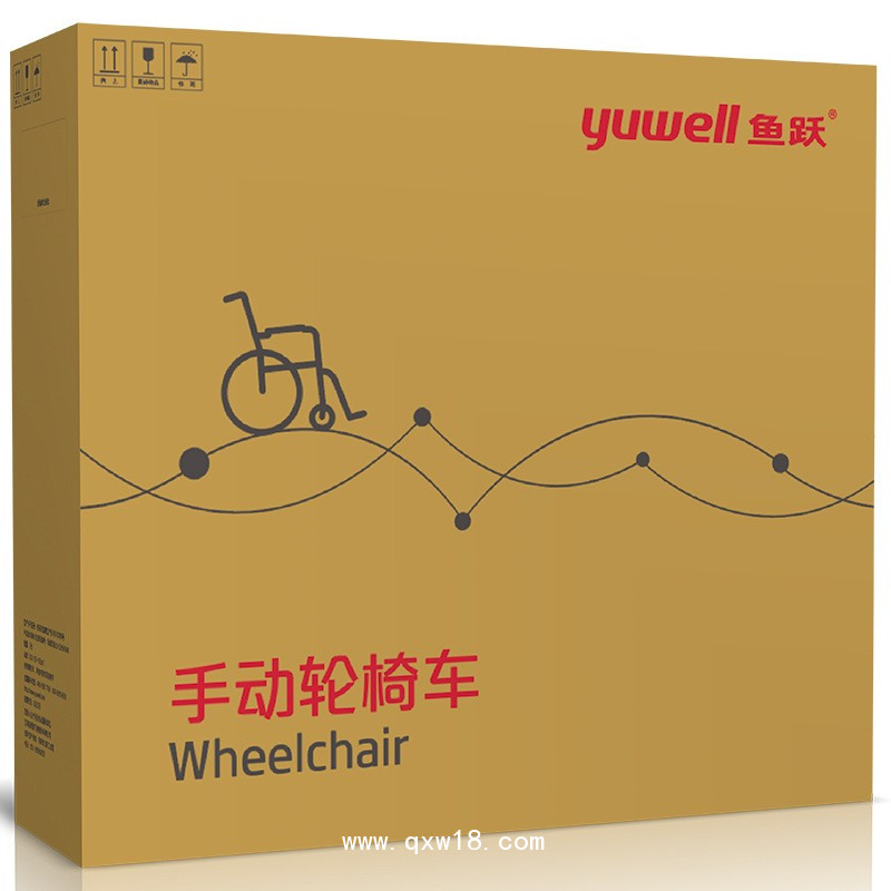 魚躍輪椅車H051可折疊輕便手動鋼管軟座老人病人代步車減震充